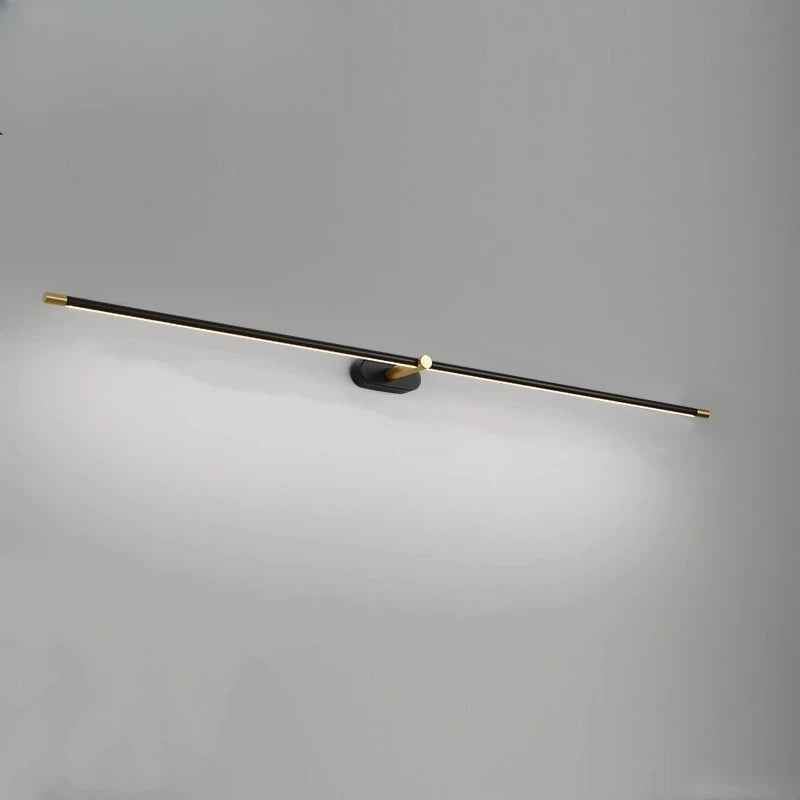 lampe salle bains moderne noir doré fixée mur flux lumineux élevé cold warm white