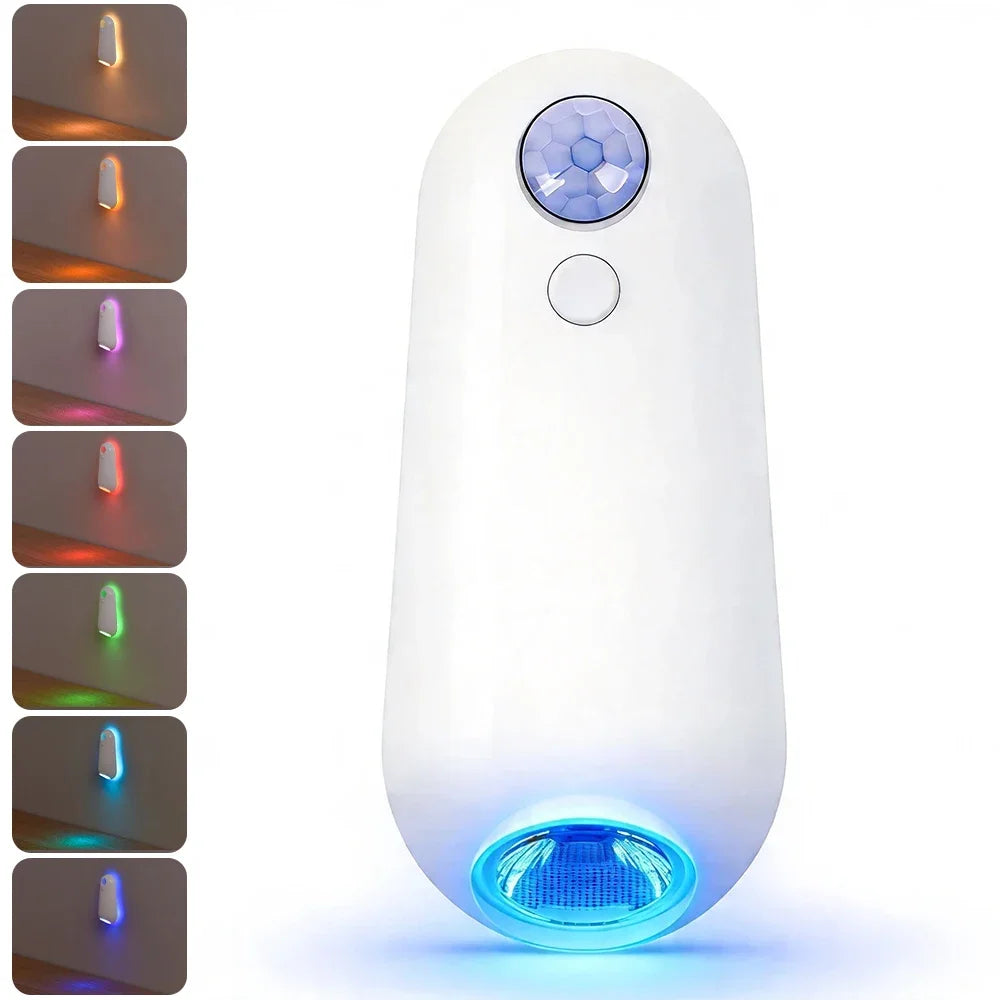 veilleuse led blanc moderne capteur mouvement adhésif couleurs usb translucide chambre couloir