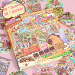 stickers animaux géométriques colorés adhésifs transparents opaques mignons enfants cartoonaufs