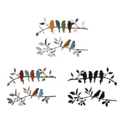 décoration murale oiseaux branche métal couleur verte fixations œilletsintérieur extérieur naturel moderne