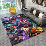 tapis dessin animé personnages demon slayer moderne rose noir enfant salon 100x150cm