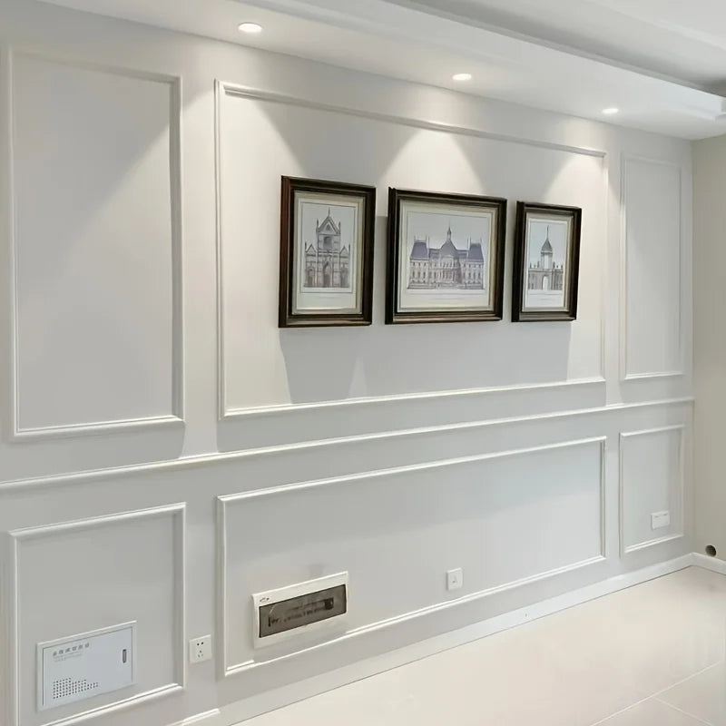 moulures decoratives resine blanc modernes adhésives mur fond plinthe profiles lisses opaques
