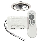 contrôleur lumière ventilateur blanc moderne télécommande variateur intensité six vitesses led application smartphone