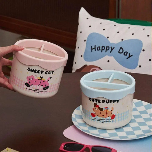 rangement crayons pot chat rose taches sweet cat moderne enfantin organisation élégant plastique durable