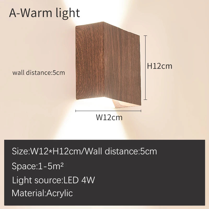 lampe murale moderne bois naturel marron clair éclairage quotidien chambre entrée étude interrupteur bouton