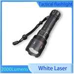lampe torche tactique noire 2000 lumens 30w 1500m étanche ipx6 zoom led rechargeable usb