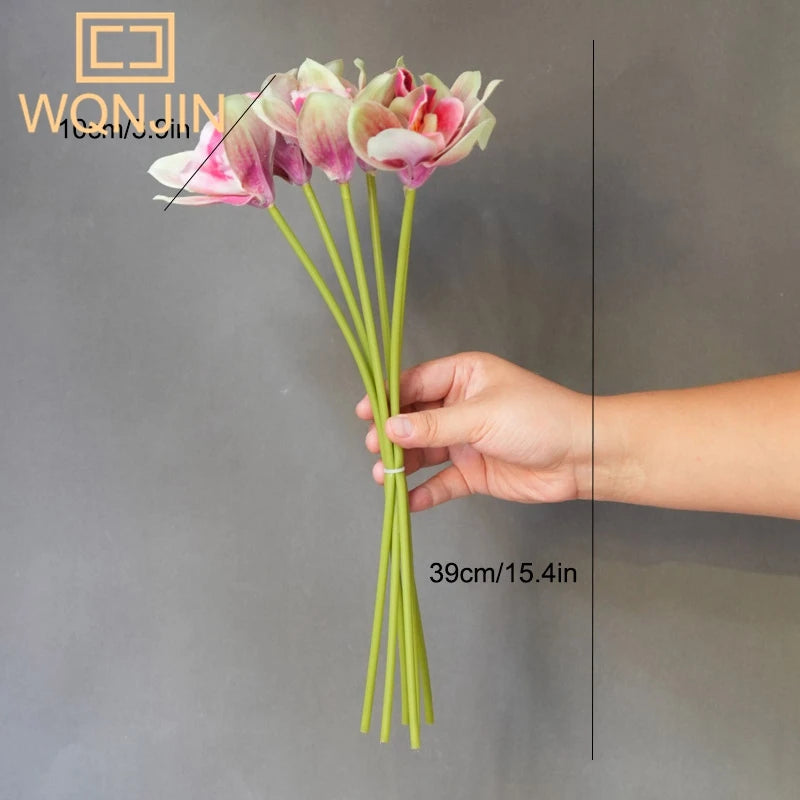 décoration intérieure bouquet fleurs artificielles orchidées modernes mariage anniversaire rose blanc vert