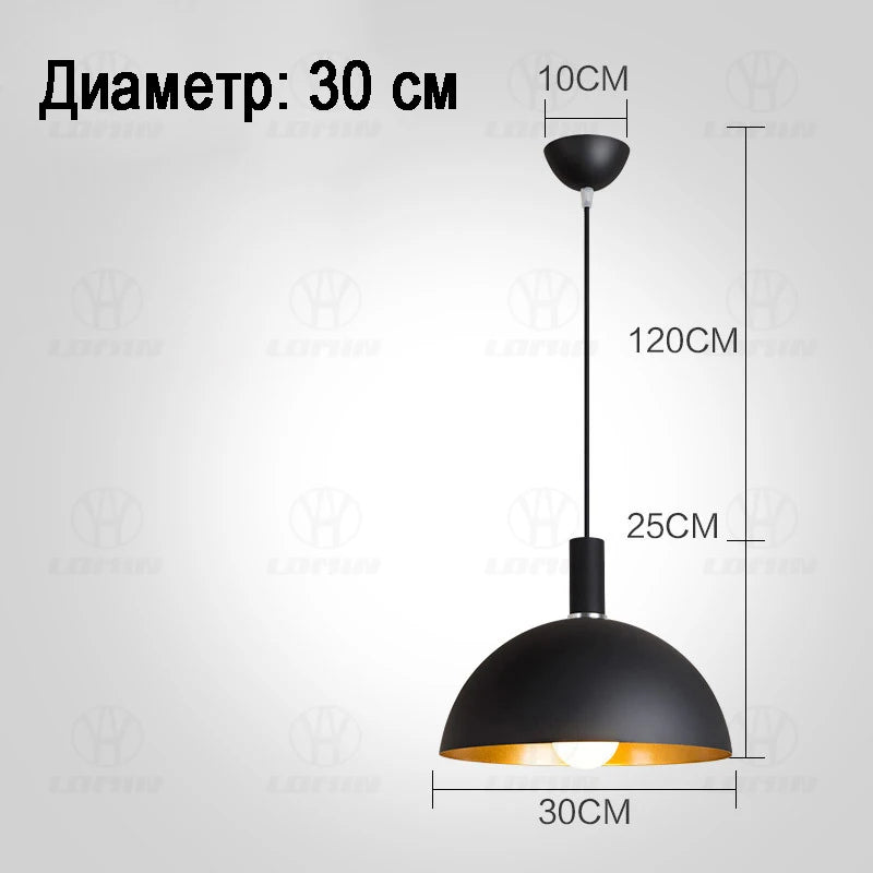 suspension lumineuse moderne câble suspendu aluminium noir doré 30cm 35cm 40cm 50cm 60cm