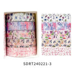 ruban adhésif décoratif multicolore fleurs papillons vintage floral boîte inclusion adhésif mignon étudiant cadeau