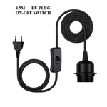 ampoule led e27 interrupteur rotatif câble noir prise eu 4.5m industriel ajustable