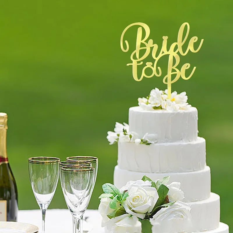 topper gâteau acrylique doré élégant motifs brillants festifs pique mariage anniversaire noël