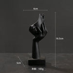 statuettes décoratives visage humain noir blanc doré modernes minimalistes abstraites contemporaines base carrée livres