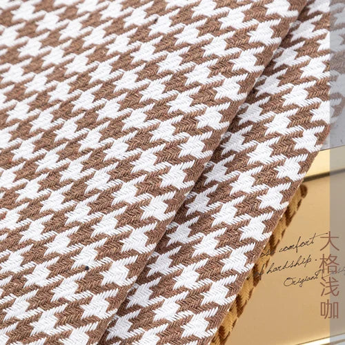 tissu houndstooth coton lin résistant 146cm largeur classique multi couleurs bricolage nappe canapé