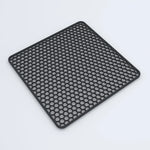 tapis protection moderne cuisine jaune violet gris grille hexagonale opaque
