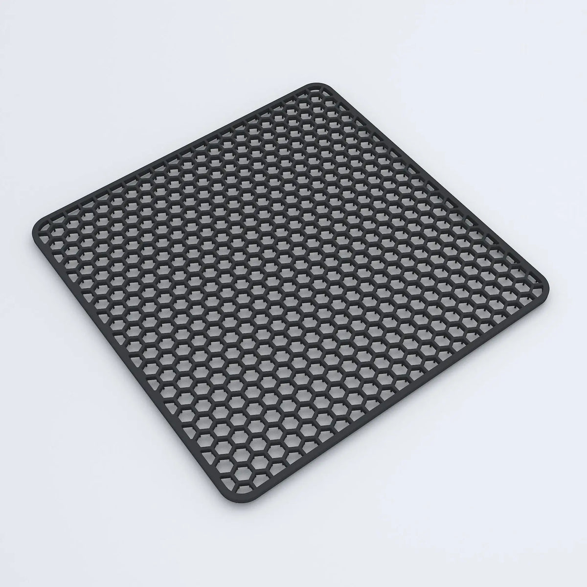 tapis protection moderne cuisine jaune violet gris grille hexagonale opaque