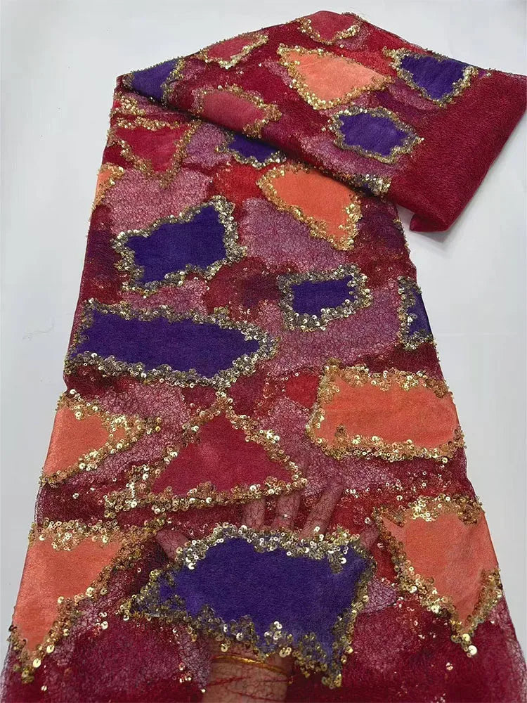 tissu patchwork triangles dorés polyester coton mariage robes soirée traditionnel opacité française