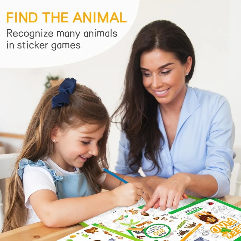 livre stickers coloriage animaux enfants ans activités diy recherches illustrationsscrição