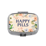 boîte pilules moderne fleuries multicolores portable organisateur blanc motifs graphiques