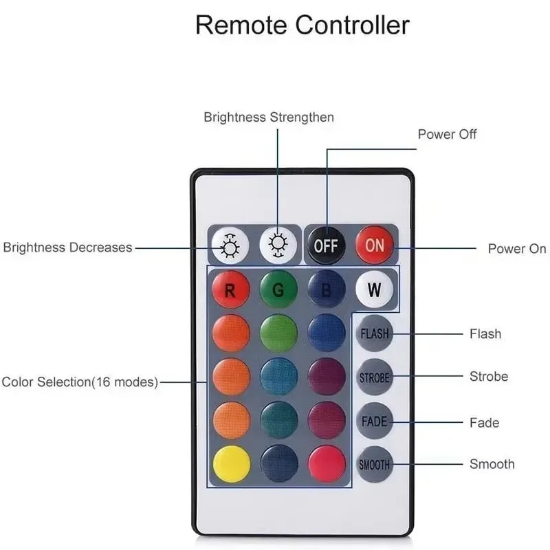 lampe led submersible transparente moderne 12 diodes rgb télécommande ip67 certifiée vde ul rohs