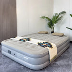 matelas gonflable gris confortable texture souple pompe intégrée moderne camping 197x150x40cm