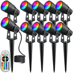 projecteur paysager led noir moderne télécommande éclairage extérieur ip65 étancheRGBO