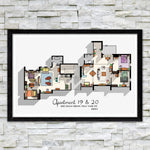 Affiche toile moderne jaune pour chambre d'amis - Décoration murale artistique