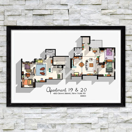 Affiche toile moderne jaune pour chambre d'amis - Décoration murale artistique