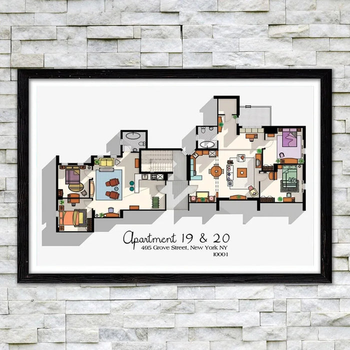 Affiche toile moderne jaune pour chambre d'amis - Décoration murale artistique