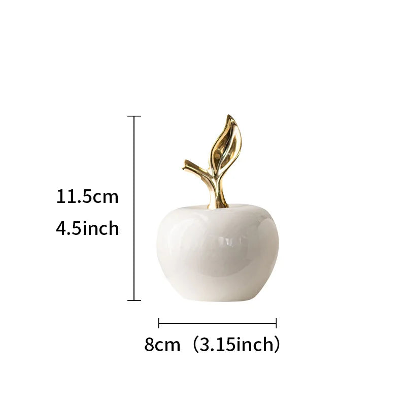 pommes décoratives céramique blanc noir feuilles dorées moderne minimaliste accessorisessDecoration maison cadeaux vacances