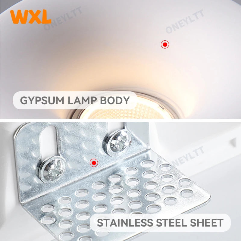 Spot lumineux led encastrable sans bord antireflet gu10 blanc moderne fixations acier inoxydable