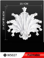 appliques decoratives sculptees floral classique blanc meubles deco mur opacite grande taille DIY