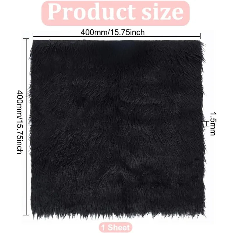 tapis noir fourrure peluche épais moderne doux bricolage couture tissu polyester antimicrobien contrôle odeurs