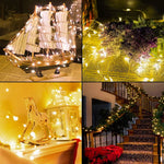 guirlande lumineuse flexible led jaunes vases fleurs séchées papier kraft maquette bateau cheval bascule