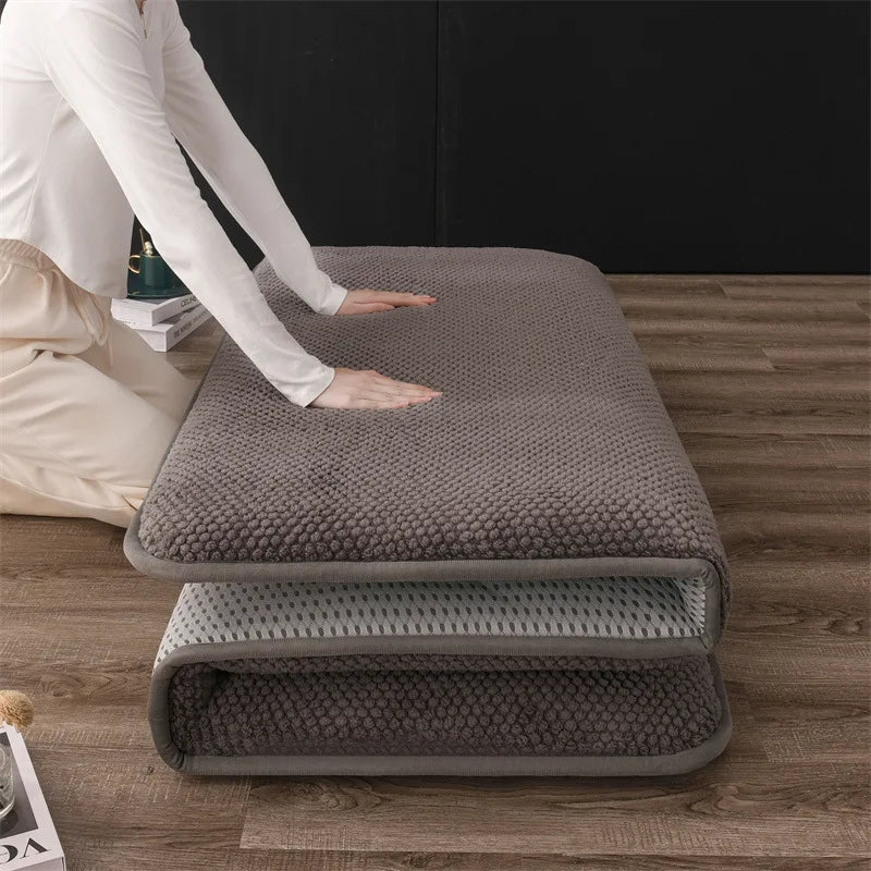 matelas pliable épais matelassé gris texture moderne automne hiver polyester
