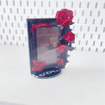 cadre photo moderne rose lys papillons transparent décoration maison photo noir rouge bleu