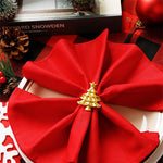 boucles serviette métal arbre noël vert doré rouge festive clips