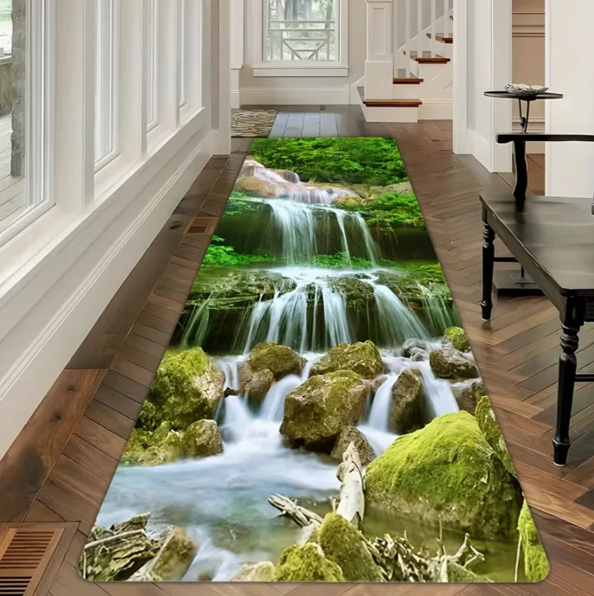 tapis moderne cascade fleurs naturelle salon décoration intérieure polypropylène polyester