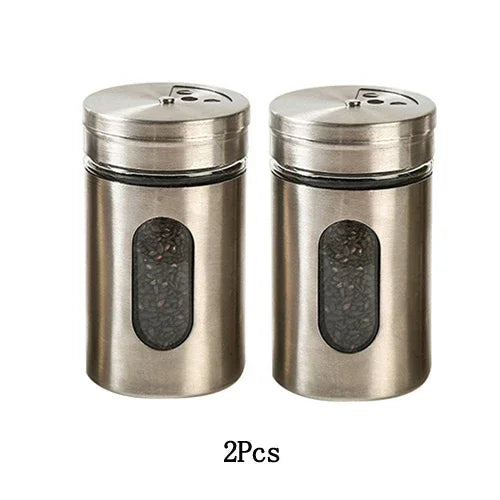 boîtes rangement épices acier inoxydable moderne qualité alimentaire eco friendly healthy transparent fenêtre 4.9cm