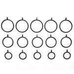 anneaux rideau noirs ronds lisses minimaliste 25mm 28mm 38mm 45mm 55mm