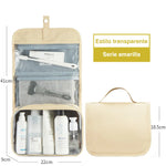 sac rangement cosmétique toile réutilisable séparation sèche humide voyage moderne anneaux transparent