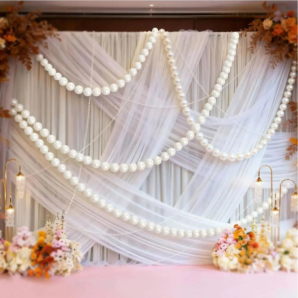 guirlande blanches décoratives mariage fiançailles tulle fleurs artificielles