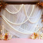 guirlande blanches décoratives mariage fiançailles tulle fleurs artificielles
