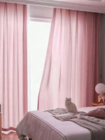 rideau moderne rose pâle polyester opaque unicolore chambre salon 210cm 241cm 270cm
