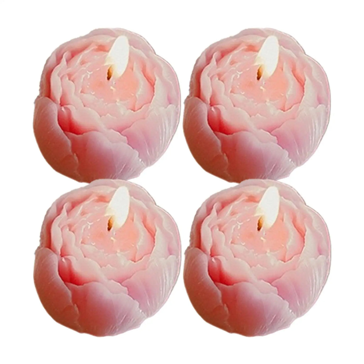 bougies cire soja fleur rose clair relief artisanal décoration maison romantique anniversaire mariage valentin