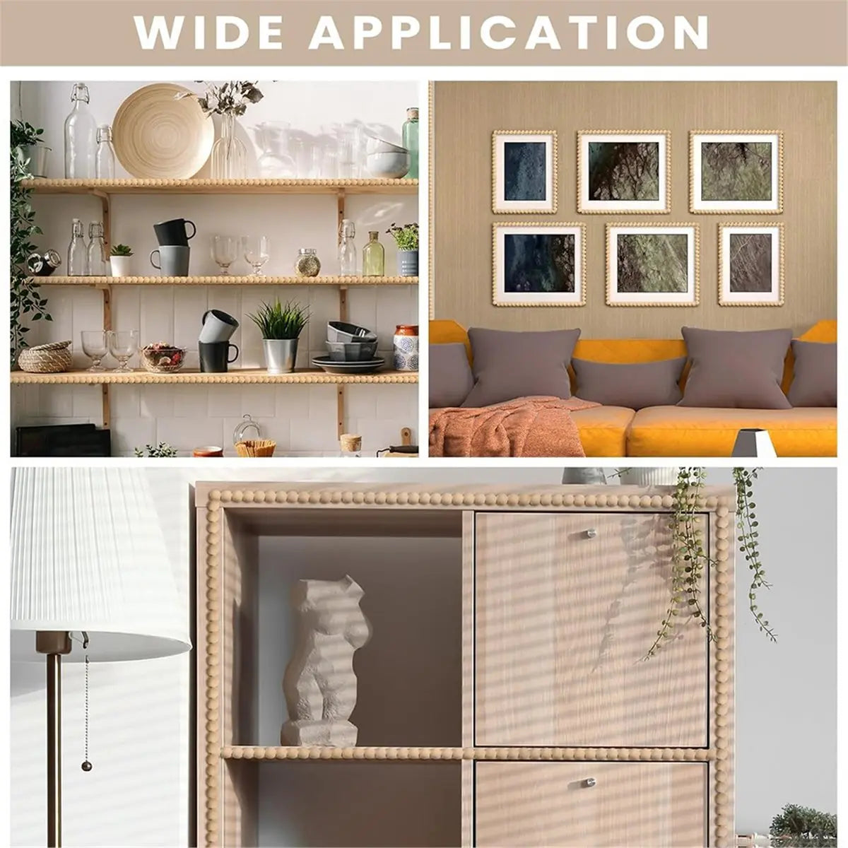 ruban décoratif moderne relief beige clair adhésif 3m guide taille
