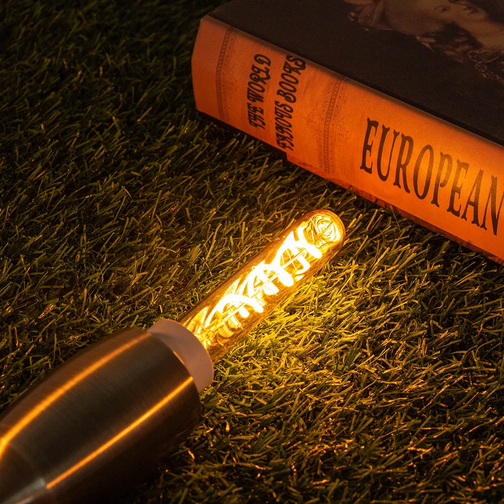 Ampoule LED vintage spirale jaune dorée 2200K E12 E14 250 lumens 120mm