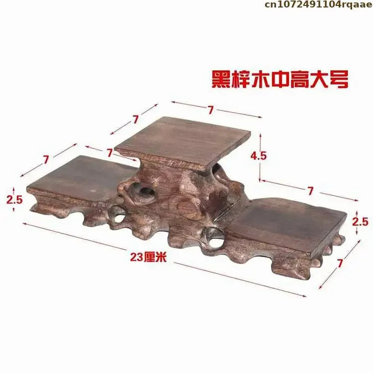 support table bois sculpté artisanal marron foncé miniatures collections décoration
