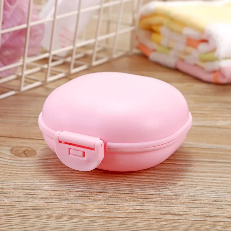 boîte savon moderne plastique rose bleu blanc violet clip portable salle bains