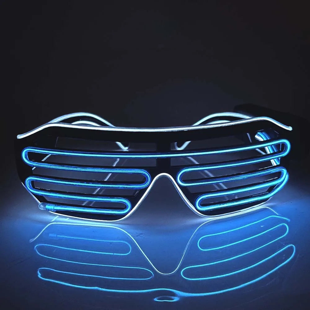 lunettes lumineuses vert bleu rouge noir lignes horizontales modernes occasionnelles halloween anniversaire noël