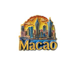 autocollants aimants macao paysage urbain gratte ciels creative 3d iconique batiments multicolores réfrigérateur stickers